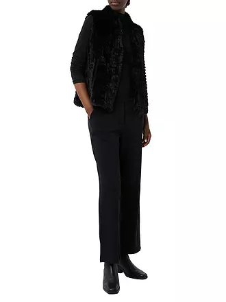 COMMA | Gilet aspect fourrure | schwarz